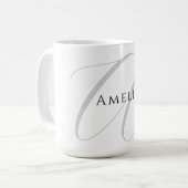 Mug Monogramme de lettre initiale de calligraphie de n (Devant gauche)