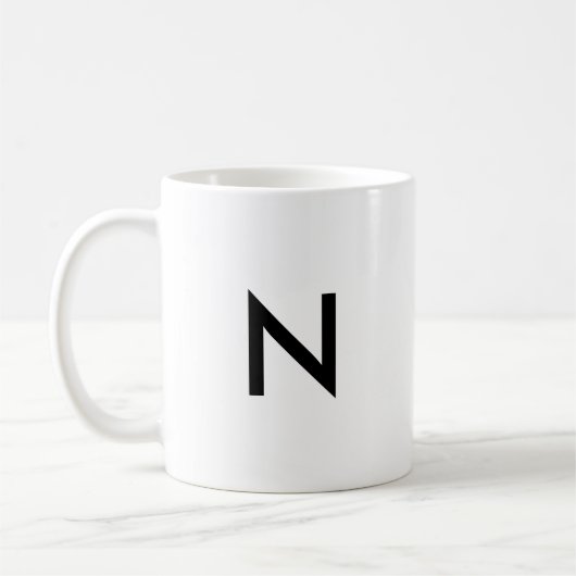 Mug Monogramme de lettre initiale moderne dési tendanc (Gauche)
