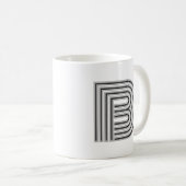 Mug Monogramme de lettre initiale noir blanc moderne é (Devant droit)