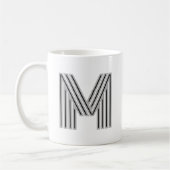 Mug Monogramme de lettre initiale noir blanc moderne é (Gauche)