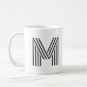 Mug Monogramme de lettre initiale noir blanc moderne é (Gauche)