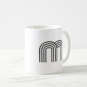 Mug Monogramme de lettre initiale noir blanc moderne é (Devant droit)