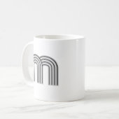 Mug Monogramme de lettre initiale noir blanc moderne é (Devant gauche)