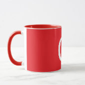 Mug Monogramme de lettre initiale rouge blanc simple (Gauche)