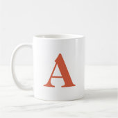 Mug Monogramme de lettre initiale Terracotta moderne é (Gauche)