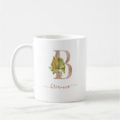 Mug Monogramme de lettre tropicale aquarelle boho « B (Gauche)