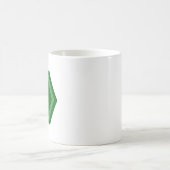 Mug Monogramme de lettre unique verte gras en hexagone (Centre)
