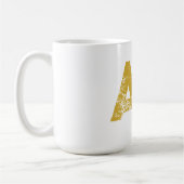 Mug Monogramme de lettres initiales couleur or simple (Gauche)