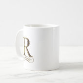 Mug Monogramme de l'or" R" de VIP (Devant gauche)