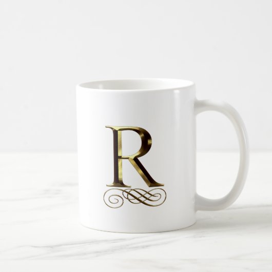 Mug Monogramme de l'or" R" de VIP (Droite)
