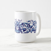 Mug Monogramme de l'ornement de la vigne du 17e siècle (Devant droit)