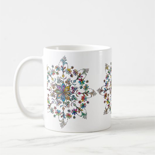 Mug Monogramme de Mandala coloré (Gauche)