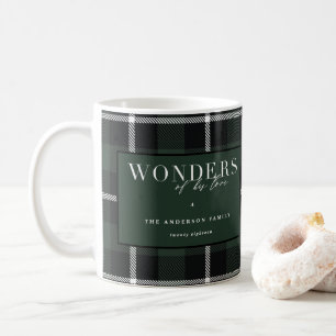 Mug Monogramme de marbre de guirlande d'aquarelle