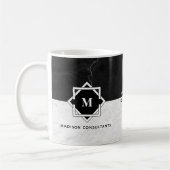 Mug Monogramme de marbre noir et blanc (Gauche)