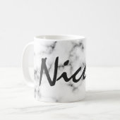 Mug monogramme de marbre pastel fin (Devant gauche)