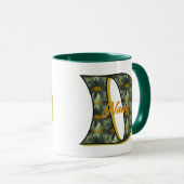 Mug Monogramme de marguerite initiale D personnalisé (Devant droit)