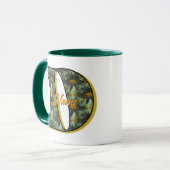 Mug Monogramme de marguerite initiale D personnalisé (Devant gauche)