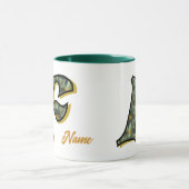 Mug Monogramme de marguerite initiale F personnalisé (Centre)