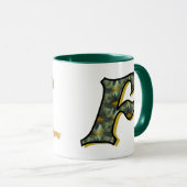 Mug Monogramme de marguerite initiale F personnalisé (Devant droit)