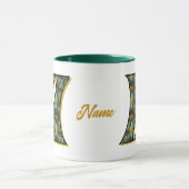 Mug Monogramme de marguerite initiale H personnalisé (Centre)