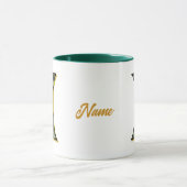 Mug Monogramme de marguerite initiale I Personnalisé (Centre)