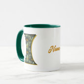 Mug Monogramme de marguerite initiale I Personnalisé (Devant gauche)