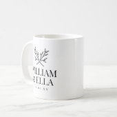 Mug Monogramme de mariage aux branches rustiques (Devant gauche)