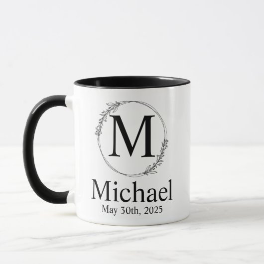 Mug Monogramme de mariage personnalisé (Gauche)