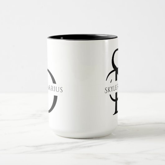 Mug Monogramme de mariage simple personnalisé avec nom (Centre)