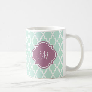 Mug Monogramme de Marocain de menthe et de prune