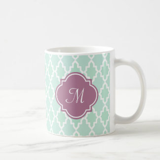 Mug Monogramme de Marocain de menthe et de prune
