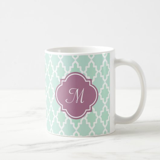 Mug Monogramme de Marocain de menthe et de prune (Droite)