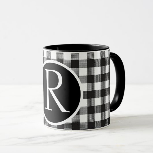 Mug Monogramme de moisissure de buffle (Devant droit)