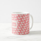 Mug Monogramme de Motif à feuilles rétro les années 70 (Devant droit)