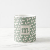 Mug Monogramme de Motif de feuille rétro les années 70 (Centre)