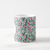 Mug monogramme de motif floral rose et vert (Centre)