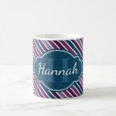 Mug Monogramme de Motif Turquoise Gras Violet (Centre)