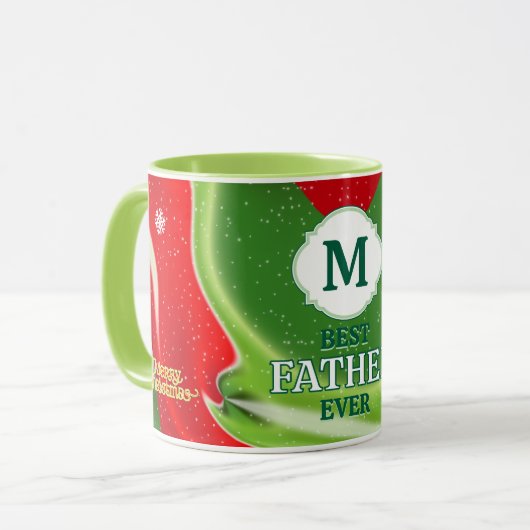 Mug MONOGRAMME DE Noël Abstrait (Devant gauche)