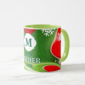 Mug MONOGRAMME DE Noël Abstrait (Devant droit)