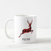 Mug Monogramme de Noël des rennes de Buffalo Rouge (Gauche)