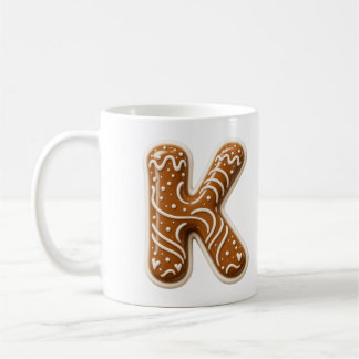 Mug Monogramme de Noël en pain d'épices lettre K
