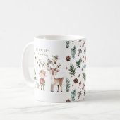 Mug Monogramme de Noël Festif de Fêtes (Devant gauche)