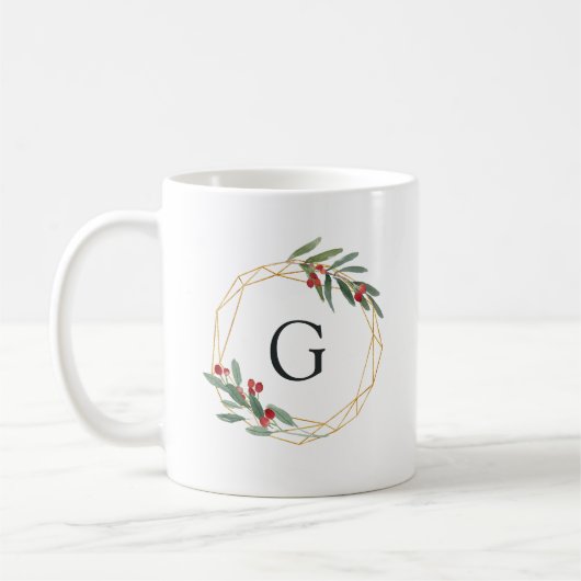 Mug Monogramme de Noël Gemstone (Gauche)