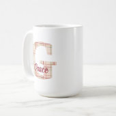 Mug monogramme de Noël personnalisé (Devant gauche)