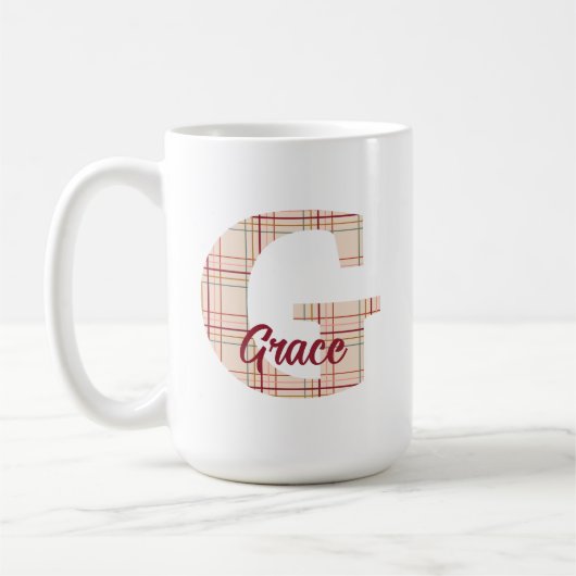 Mug monogramme de Noël personnalisé (Gauche)