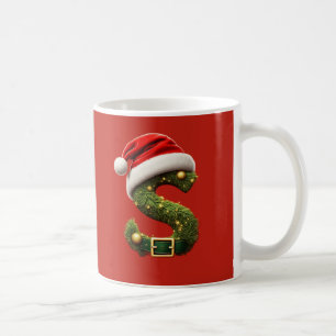 Mug Monogramme de Noël S avec chapeau de Père Noël Cad
