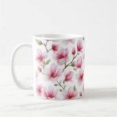 Mug Monogramme de nom botanique à l'aquarelle Magnolia (Gauche)