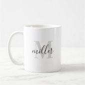Mug Monogramme de nom de famille en calligraphie moder (Gauche)