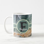 Mug Monogramme de nom de famille initial de pierre pré (Gauche)