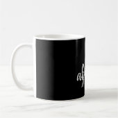 Mug Monogramme de nom élégant argent noir moderne (Gauche)
